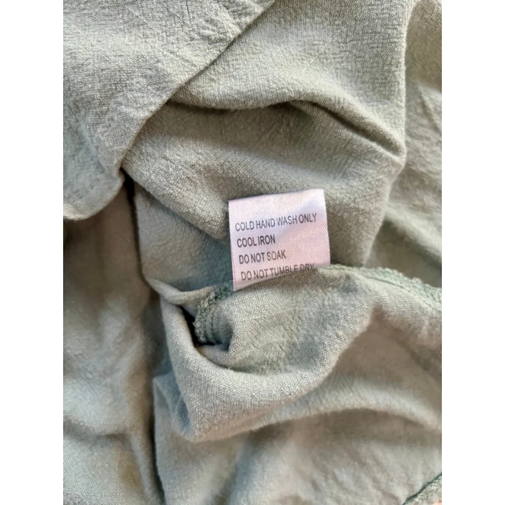 Women's Princess Polly Sage Green Mini Dress US 0 Backless Linen Blend - Picture 5 of 11